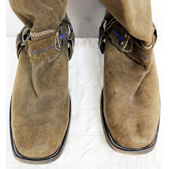 Bed Stu Footwear Woman Sz 11 Brown Suede Leather Riding Tall Boots Western - Picture 3 of 12